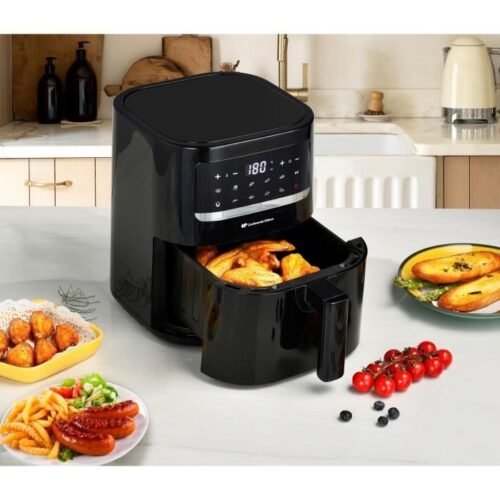Continental Edison FRSH1400B Airfryer | Olievrije heteluchtfriteuse | 4,5 L | 1400W | Zwart - Afbeelding 4