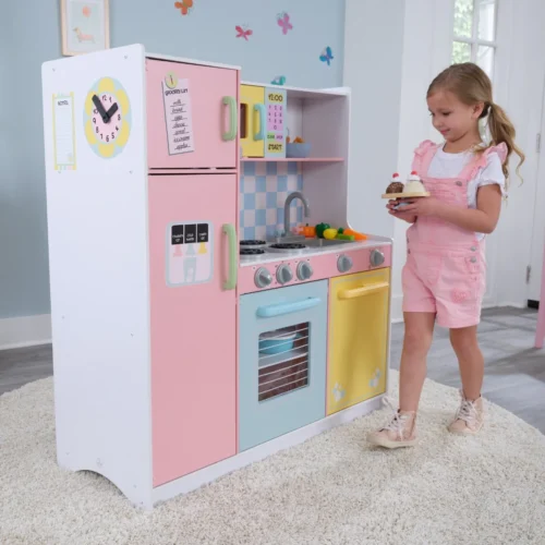 KidKraft 53181 Grote Houten Pastel Kinderkeuken | Recht model | Pastel Kleuren - Afbeelding 2